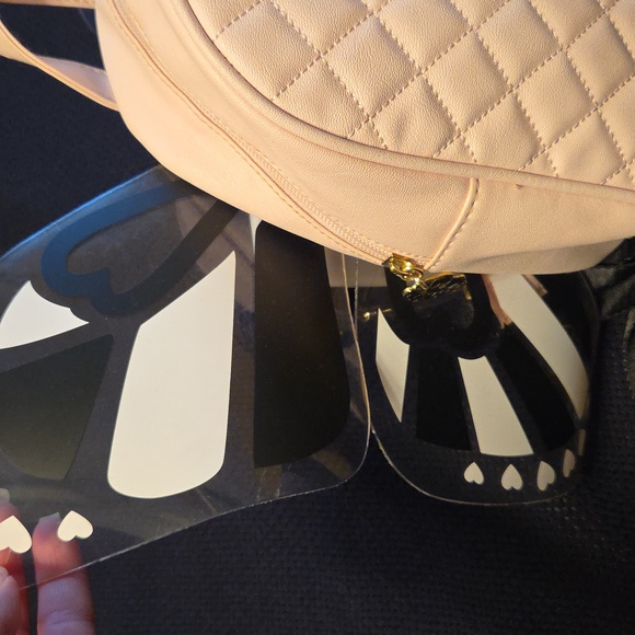 Betsey Johnson Rare Pink Quilted Backpack with Butterfly Wings! - Picture 3 of 8